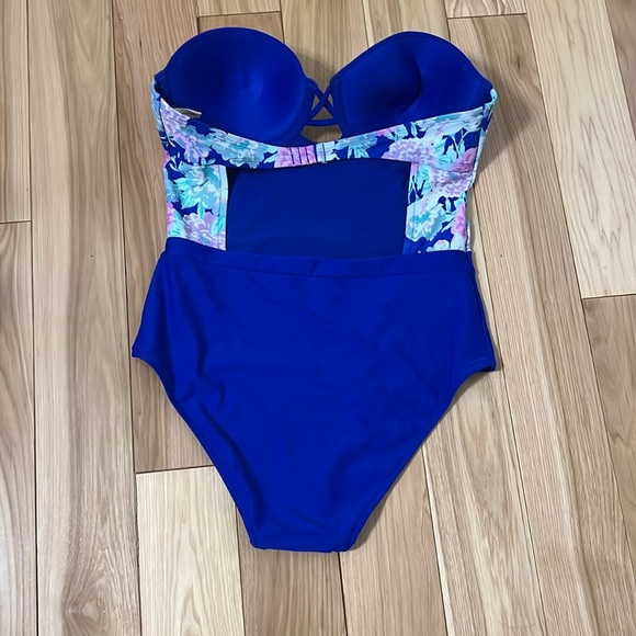 American eagle corset Floral women’s one piece swimsuit with bra support size L - Picture 2 of 4